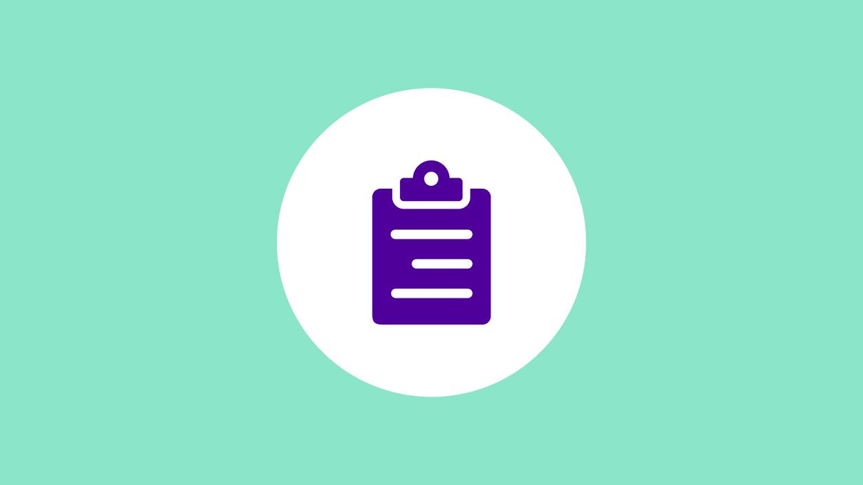 Purple clipboard icon