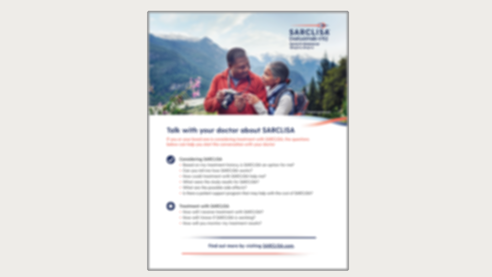 Thumbnail of downloadable SARCLISA® (isatuximab-irfc) Conversation Starter
