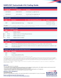SARCLISA quick reference billing and coding flashcard