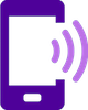 Purple cell phone icon that’s ringing