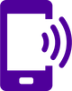 Purple cell phone icon that’s ringing